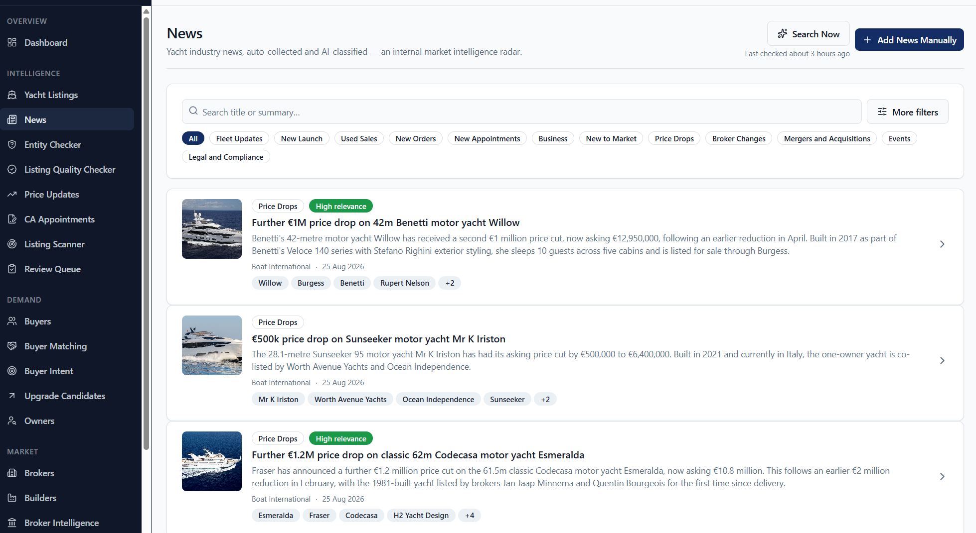 Yacht Industry Intel — News